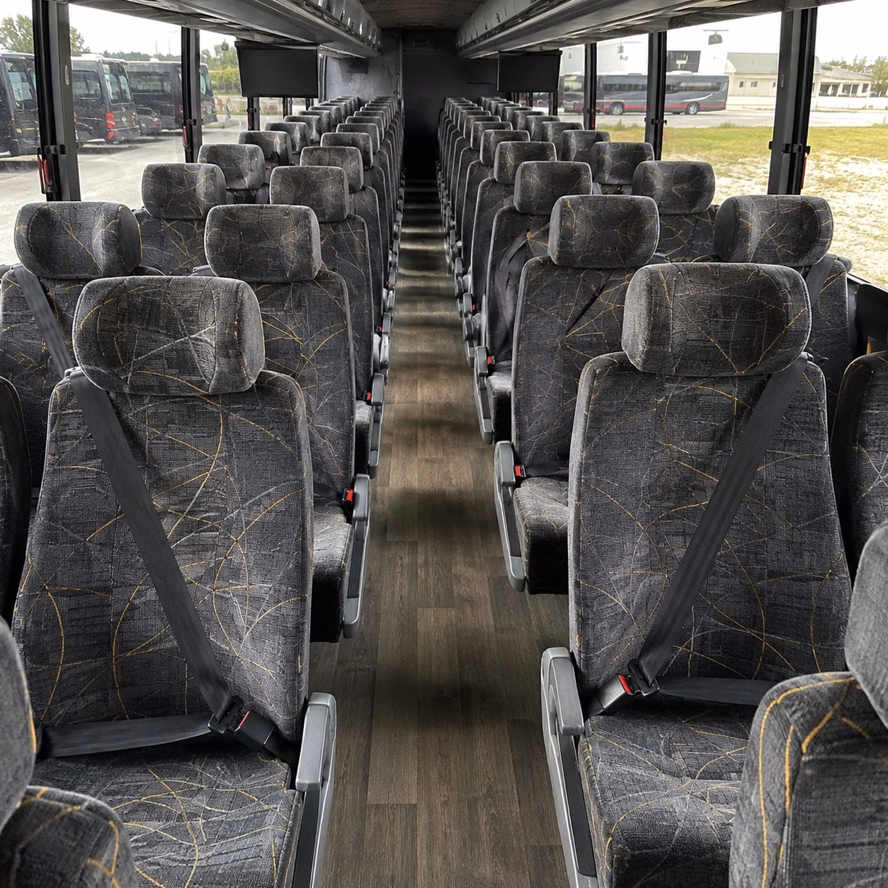 56 passenger charter bus interior